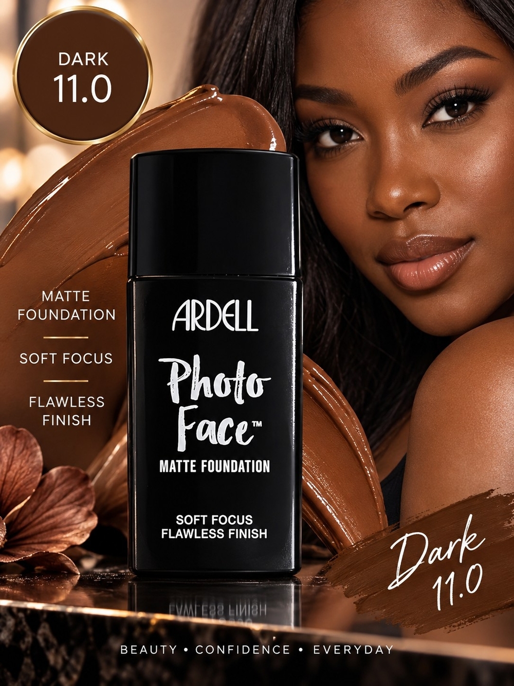 Ardell Photo Face Matte Foundation - Dark 11.0 Deep Brown